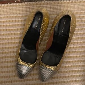 Dries van Noten Gold Heel Two Tone